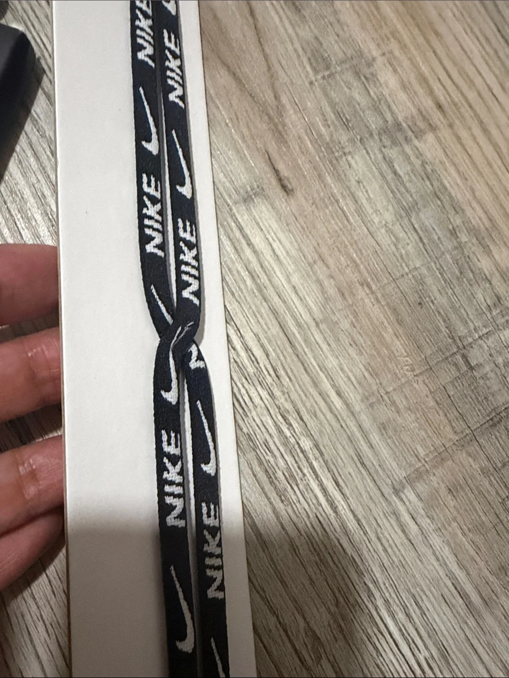 Nike Black and White Logo Headband Strap